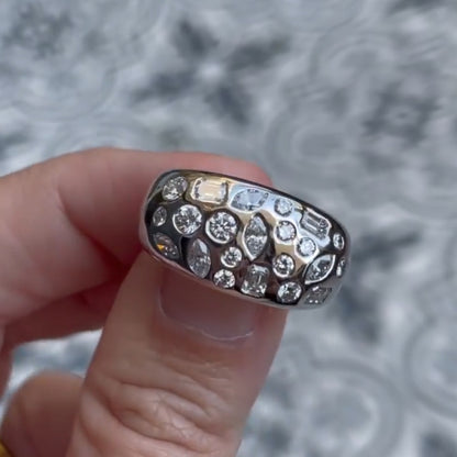 2.0Ctw Multi-cut sapphire arch ring-JEWELBUYS