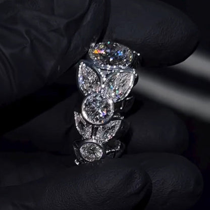 5.0ctw Round Cut Fancy Ring Diamond Ring -JEWELBUYS