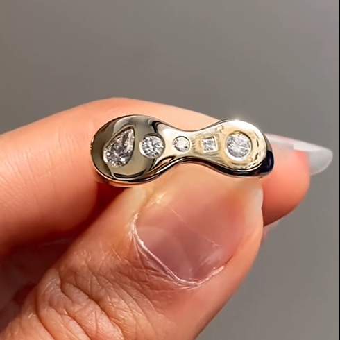 Stylish 2 ctw Multi-Cut White Gemstone Ring -JEWELBUYS