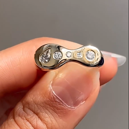 Stylish 2 ctw Multi-Cut White Gemstone Ring -JEWELBUYS