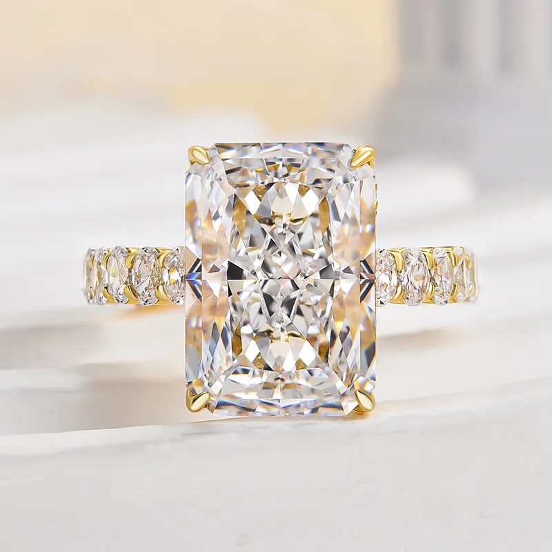 Luxury 7ct Radiant Cut White Sapphire Engagement Ring-JEWELBUYS