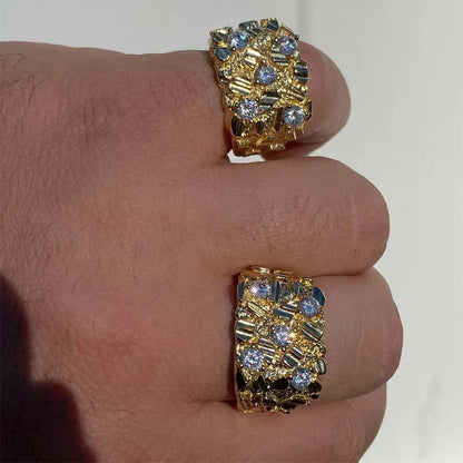 6ct Round Cut Nugget Ring in Gold-JEWELBUYS