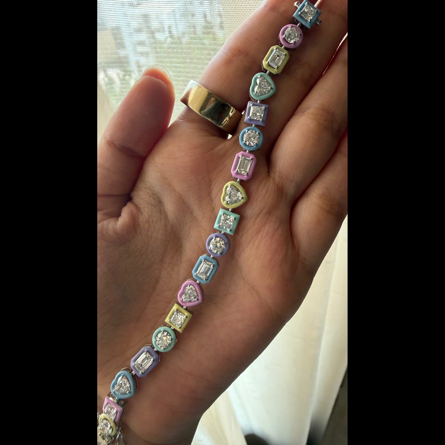 15Ctw Multi-cut Art Deco Sapphire Luxury Candy Bracelet-JEWELBUYS
