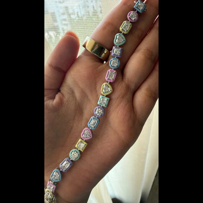 15Ctw Multi-cut Art Deco Sapphire Luxury Candy Bracelet-JEWELBUYS