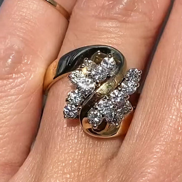 0.8ctw Brilliant Cut Cluster White Sapphire Ring-JEWELBUYS