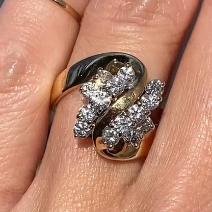 0.8ctw Brilliant Cut Cluster White Sapphire Ring-JEWELBUYS