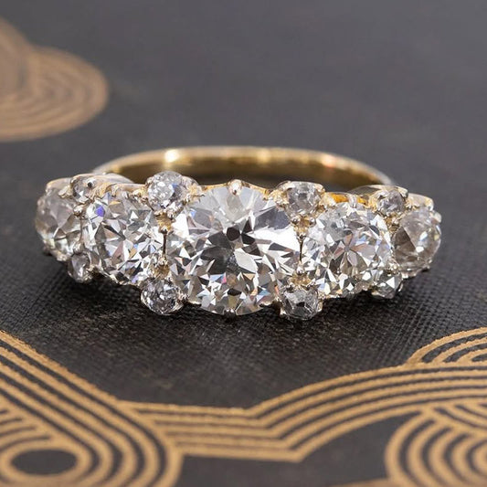 3.0Ctw Antique and Rose Cut Half-Circle Sapphire Ring And Bracelet -JEWELBUYS