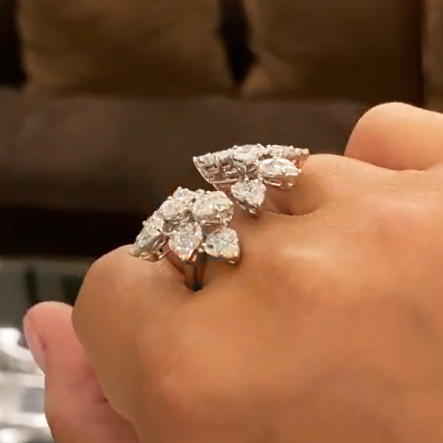 5ctw Round Cut White Sapphire Open Stylish Ring - JEWELBUYS