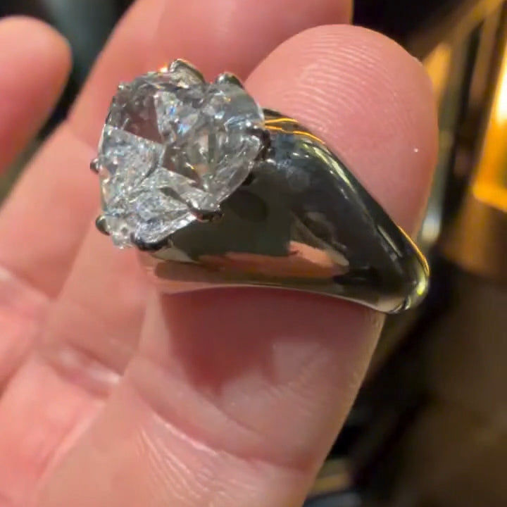 6.0Ct heart-shaped white sapphire engagement ring- JEWELBUYS