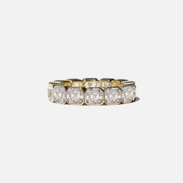 Unisex 6ctw Halo Asscher Cut White Sapphire Wedding Ring-JEWELBUYS