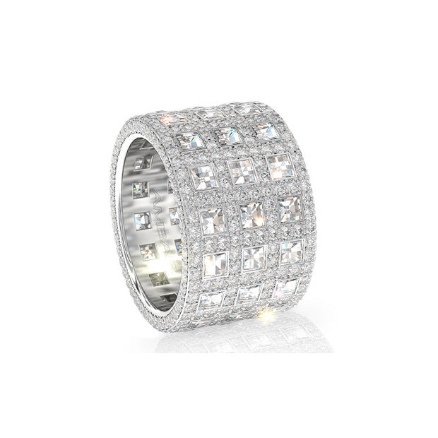 8.0Ctw Square-Cut Wideband Sapphire Band- JEWELBUYS