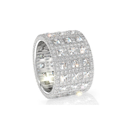 8.0Ctw Square-Cut Wideband Sapphire Band- JEWELBUYS