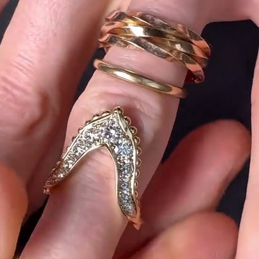 1ct Round Cut White Sapphire Cocktail Ring-JEWELBUYS