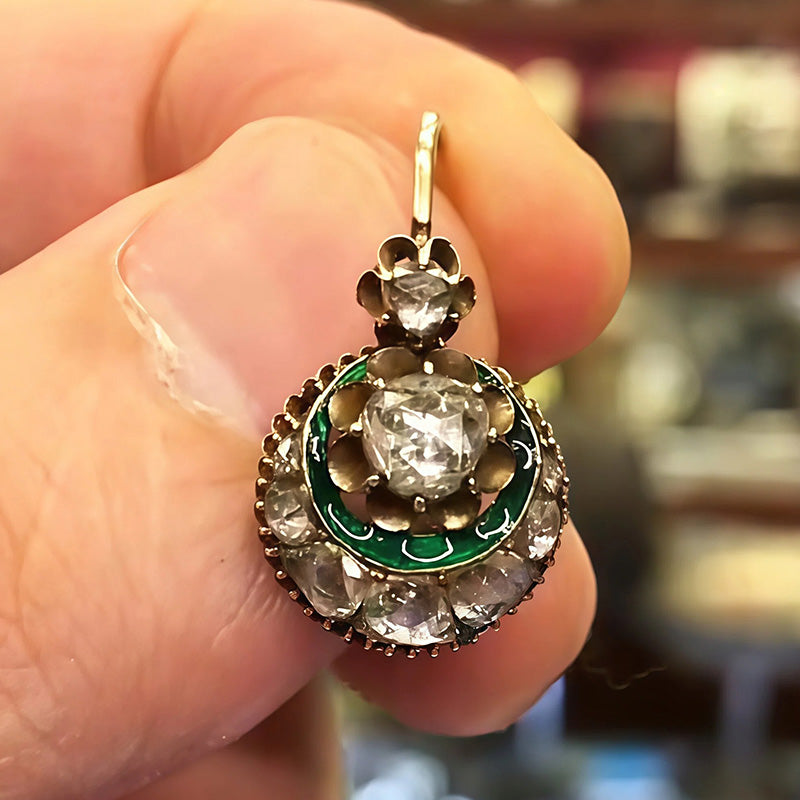 2.5Ctw Rose-cut Sapphire Vintage Art Deco Earrings-JEWELBUYS