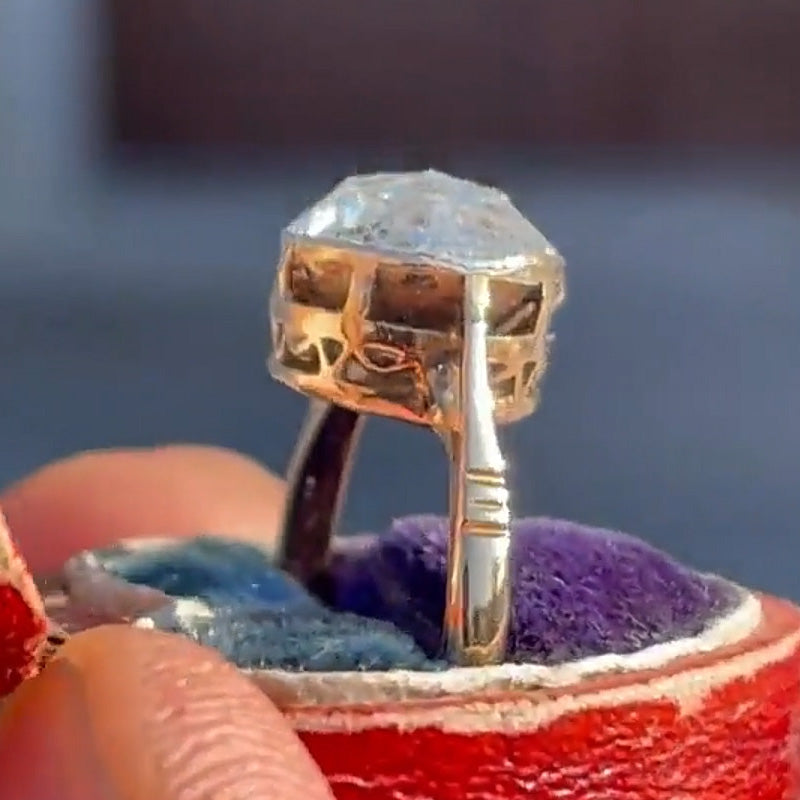 4.0Ct Victorian Rose Cut Antique Solitaire Ring-JEWELBUYS
