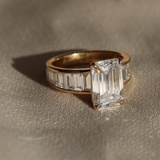 5.0ctw Emerald Cut White Sapphire Statement Ring-JEWELBUYS