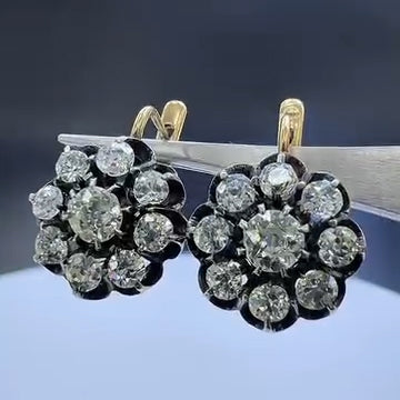 2.0Ctw Ideal Round Cut Sapphire Vintage Earrings-JEWELBUYS