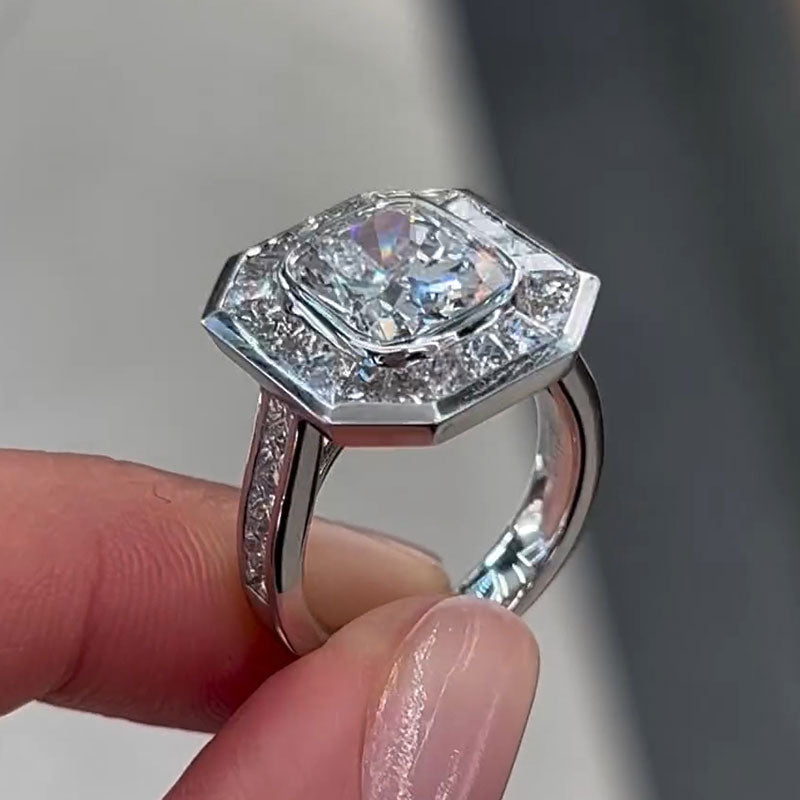 Elegant 4.13ct Radiant Cut Diamond Engagement Ring - JEWELBUYS