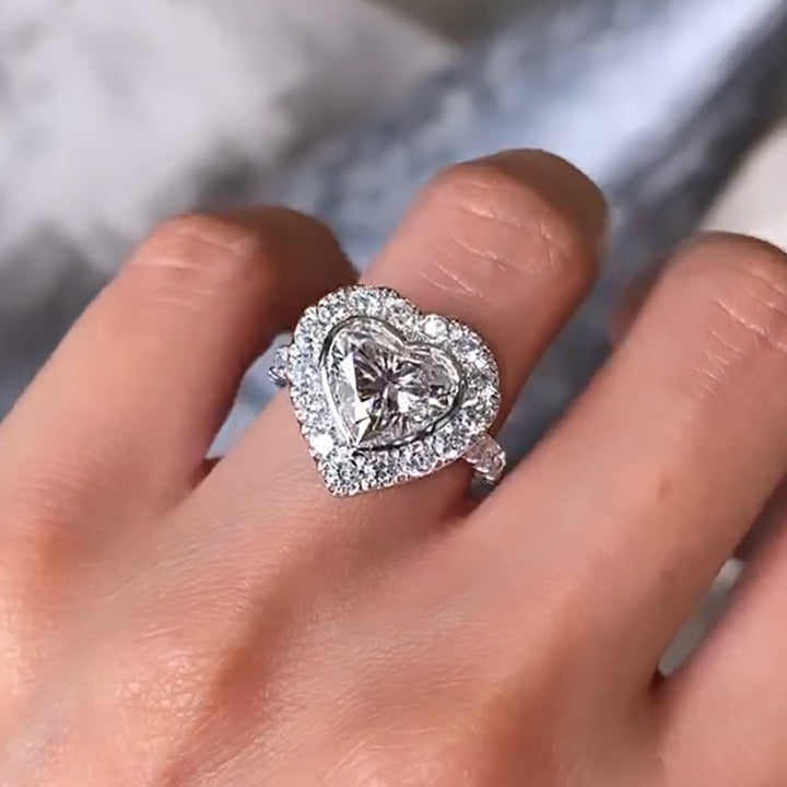 Romantic 3ct Heart Diamond Engagement Ring - JEWELBUYS