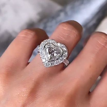 Romantic 3ct Heart Diamond Engagement Ring - JEWELBUYS