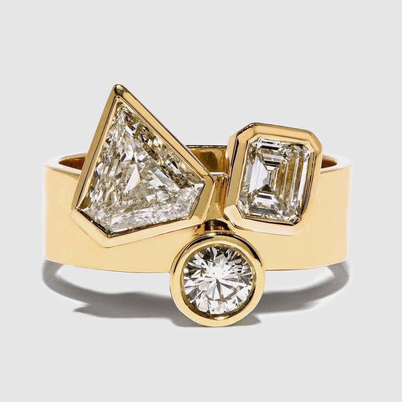 2.3ctw three white sapphire rings with different cuts-JEWELBUYS