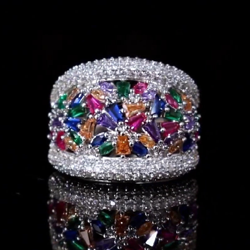 6ctw Pave Wide Shank Multi Style Ring -JEWELBUYS