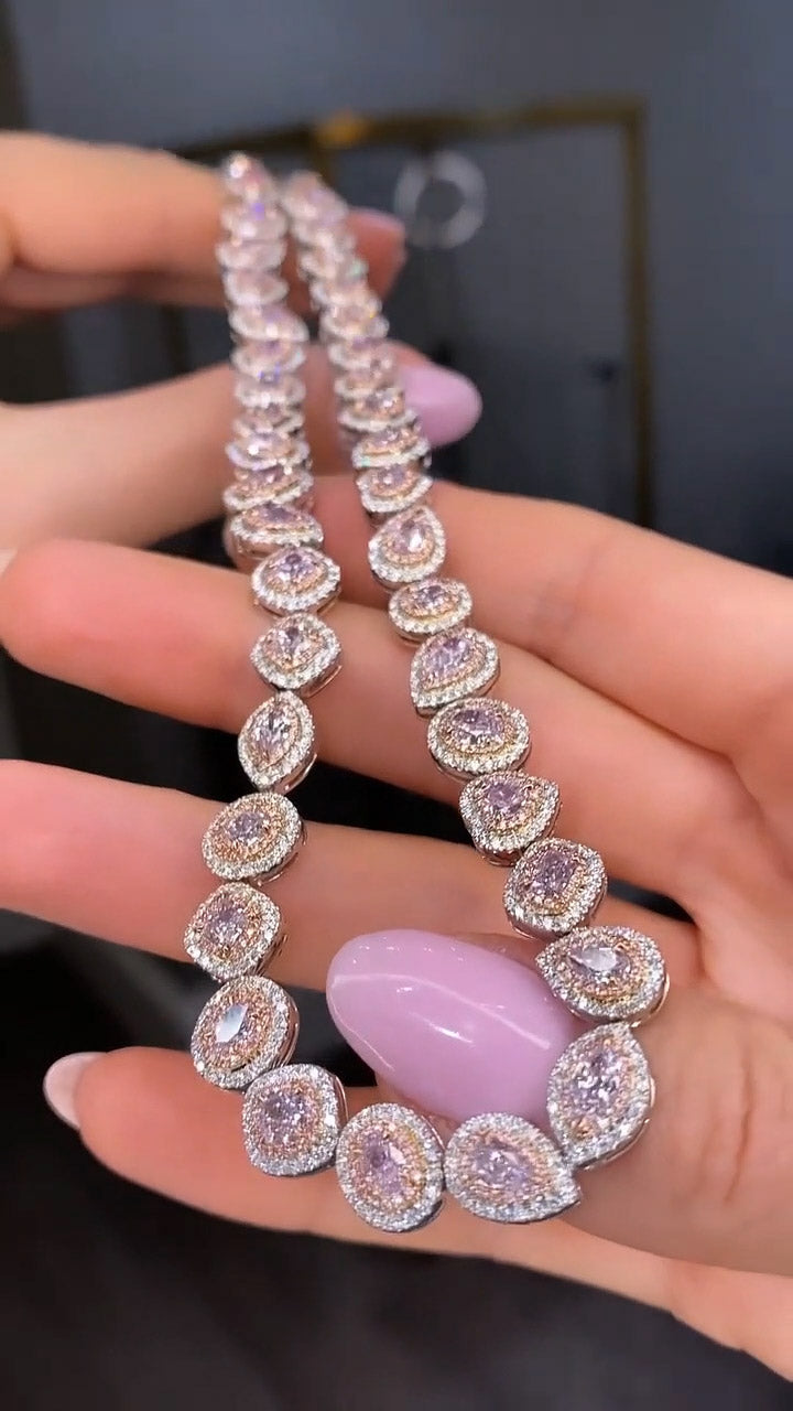 30Ctw A stunning 50Ctw multi-cut pink morganite necklace-JEWELBUYS