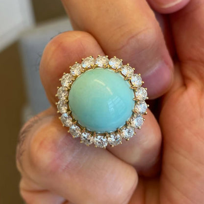 Vintage turquoise rings and earrings-JEWELBUYS