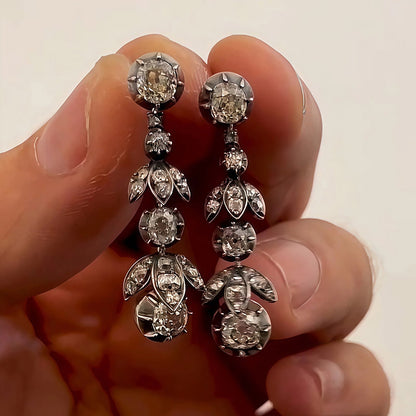 4.65Ctw exquisitely crafted cushion-shaped round-cut Victorian-style sapphire earrings-JEWELBUYS