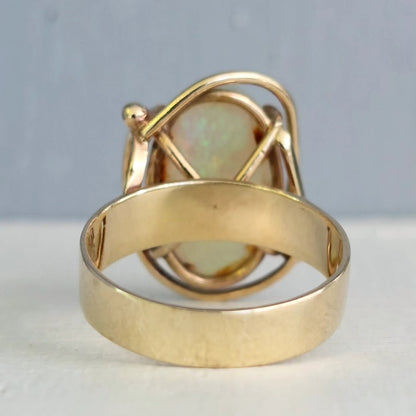5.64Ct Vintage Style Opal Art Ring-JEWELBUYS