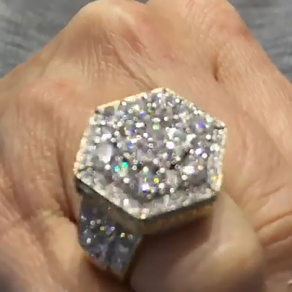 Hexagonal Cluster Diamond Ring - JEWELBUYS