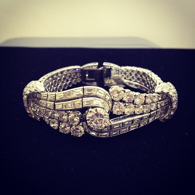 French Bracelet of Round and Rectangular Cut Sapphires-JEWELBUYS