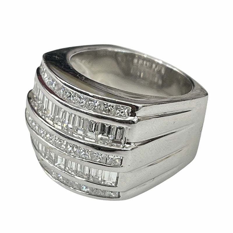 2.93Ctw Rectangular and Princess Cut Sapphire 5-Layer Ring - JEWELBUYS