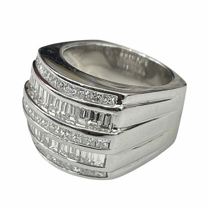 2.93Ctw Rectangular and Princess Cut Sapphire 5-Layer Ring - JEWELBUYS