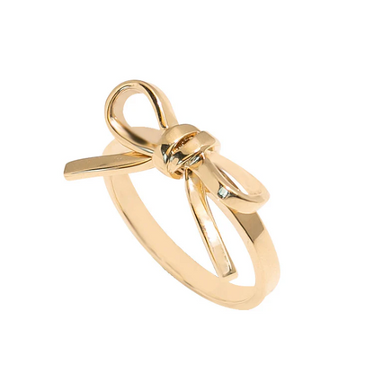 Charming gold bow ring-JEWELBUYS