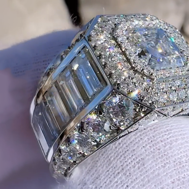Gorgeous 7 ctw Asscher Cut White Sapphire Ring -JEWELBUYS