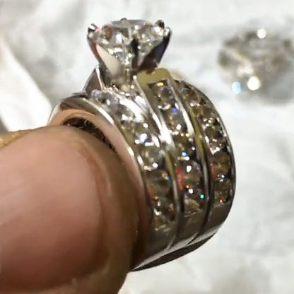 7ctw Round Cut White Sapphire Classic Engagement Ring-JEWELBUYS