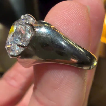 6.0Ct heart-shaped white sapphire engagement ring- JEWELBUYS