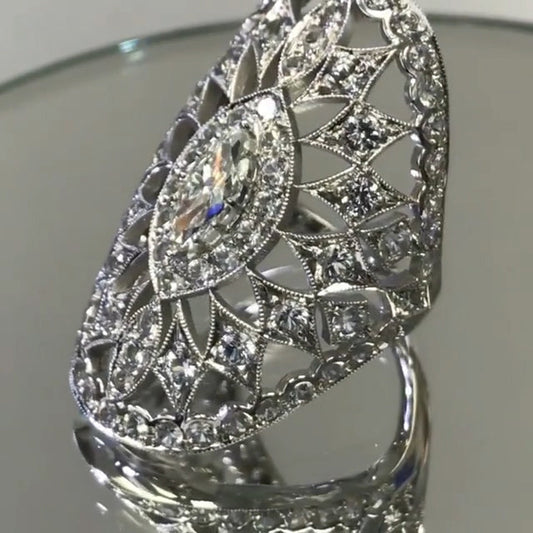 5ct 50's antique ring -JEWELBUYS
