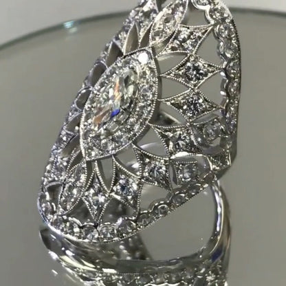 5ct 50's antique ring -JEWELBUYS