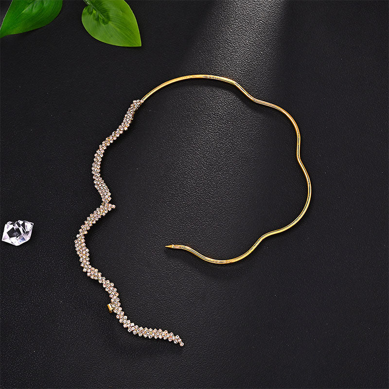 5.0Ctw Exquisite and elegant wave-shaped sapphire necklace-JEWELBUYS