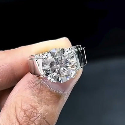 6.0Ct Round Cut White Sapphire Classic Men's Engagement Ring-JEWELBUYS