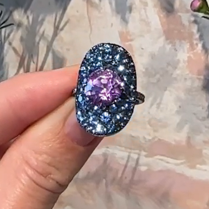 5ct Hat Design Purple & Blue Sapphire Ring - JEWELBUYS