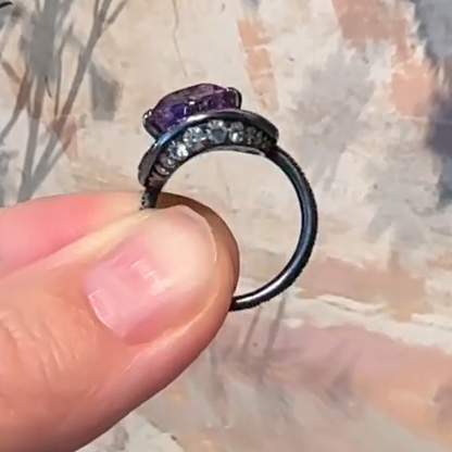 5ct Hat Design Purple & Blue Sapphire Ring - JEWELBUYS