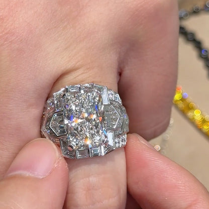 8.23Ctw Luxury Redeemer Cut Full-Set Men's Sapphire Engagement Ring-JEWELBUYS