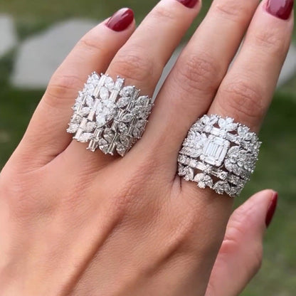 6ctw Multi-Cut A B Style Gemstone Ring -JEWELBUYS