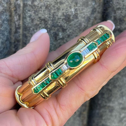 Exceptionally elegant emerald and sapphire bracelet-JEWELBUYS