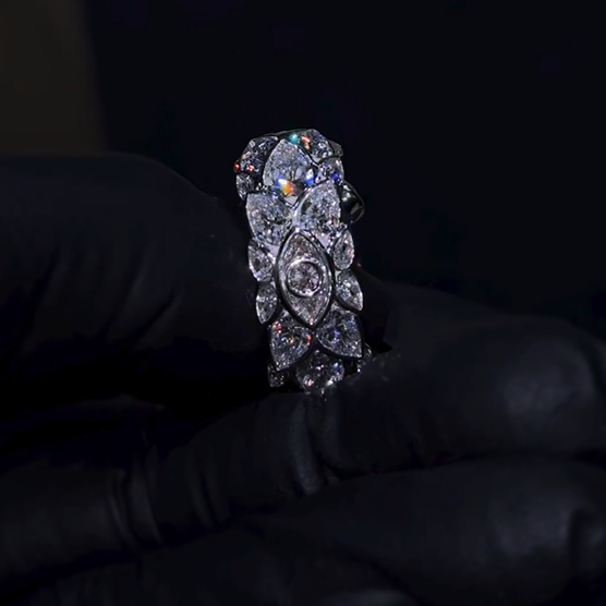Gorgeous 7 ctw Round & Pear Cut White Gemstone Engagement Ring for Men & Women -JEWELBUYS