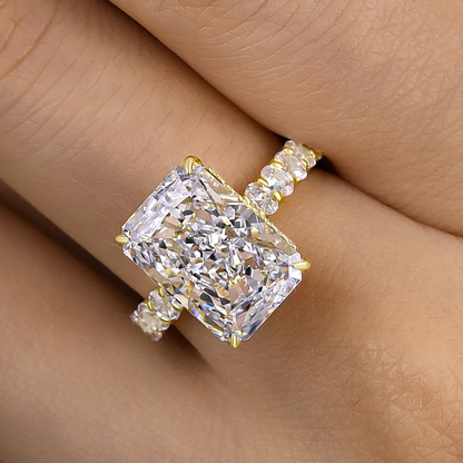 Luxury 7ct Radiant Cut White Sapphire Engagement Ring-JEWELBUYS
