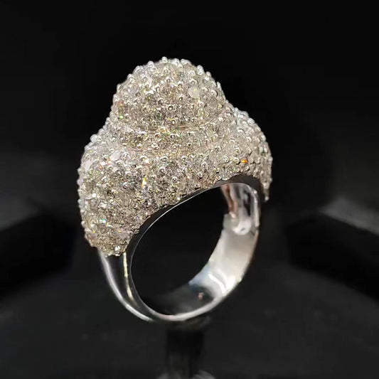 6.07ctw Pave Large Dome Diamond Ring -JEWELBUYS